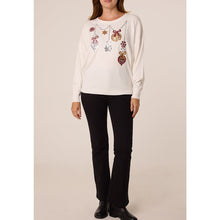 Load image into Gallery viewer, Christmas Sequin Bauble Soft Knit Jumper – Ivory (on model)
