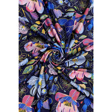 Load image into Gallery viewer, Colourful Orchid Print Wool Scarf (Swirl)