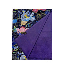 Load image into Gallery viewer, Colourful Orchid Print Wool Scarf (flat)