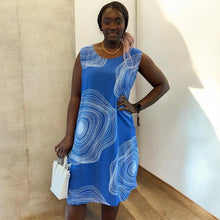 Load image into Gallery viewer, Contour Print Cotton Pocket Dress (cobalt)