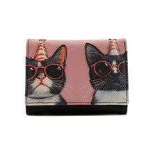 Load image into Gallery viewer, Cool Cats Medium Leather Tri fold Purse