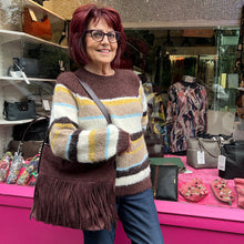 Load image into Gallery viewer, Cosy Multi Stripe Wool Blend Jumper (modelled)