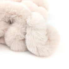 Load image into Gallery viewer, Cream Winter Luxe Faux Fur Twist Scarf (close up)