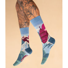 Load image into Gallery viewer, Pale Blue Men's Ancient Temple Bamboo Socks