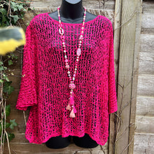 Load image into Gallery viewer, Breezy Fuchsia Bohemian Popcorn Cover Up (Jewellery not included)