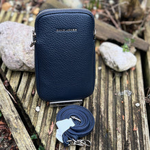 Load image into Gallery viewer, Navy Single Zip Phone Bag By David Jones