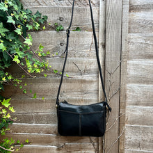 Load image into Gallery viewer, Black Elegance Italian Leather Crossbody Bag (hanging)