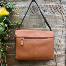 Load image into Gallery viewer, Soft Cognac Italian Leather 'Cecilia' Shoulder Bag (back)