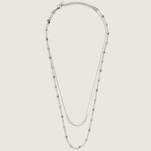 Load image into Gallery viewer, Delicate White Gold Double Strand Stainless Steel Necklace with Faux Pearl