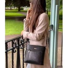 Load image into Gallery viewer, Dark Green Bucket Style 'Abigail' Leather Shoulder Bag (hanging)