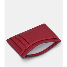Load image into Gallery viewer, Cherry Red Leather Card Holder with ID Window (side slip pocket)