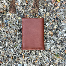 Load image into Gallery viewer, Small Marron Italian Leather Card & Coin Holder| 4 Card Slots (back)