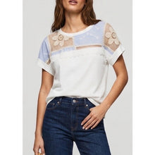 Load image into Gallery viewer, Daisy Lace Stripe Detail Cotton Blend Top