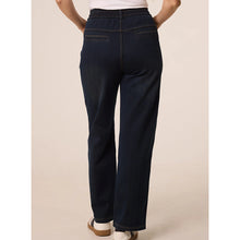 Load image into Gallery viewer, Dark Indigo Pull-On Wide Leg Denim Look Trousers (back)