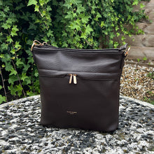 Load image into Gallery viewer, David Jones Double Zip Pocket Crossbody Bag (chocolate)