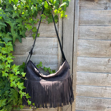 Load image into Gallery viewer, David Jones Fringe Hobo Crossbody Bag (grey)