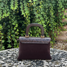 Load image into Gallery viewer, David Jones Snake Print Flap Grab & Crossbody Bag (back)