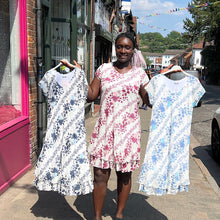 Load image into Gallery viewer, Double Layer Floral Cap Sleeve Dress