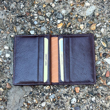 Load image into Gallery viewer, Brown Leather Credit Card Holder By 'Oak' | 8 Card Slots (open)