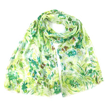 Load image into Gallery viewer, Green Flurry of Roses Scarf