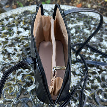 Load image into Gallery viewer, Black "Lia" Italian Leather Crossbody Bag (open)
