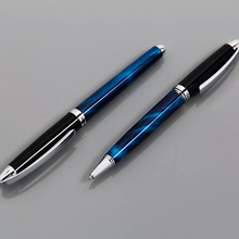 Load image into Gallery viewer, Blue & Black Stratton Rollerball & Ballpoint Pen Set