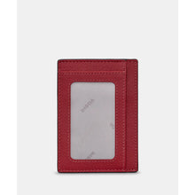 Load image into Gallery viewer, Cherry Red Leather Card Holder with ID Window (ID window)