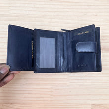 Load image into Gallery viewer, Navy Medium Leather Purse By Branded (ID Window)