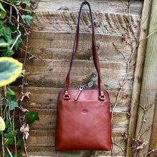 Load image into Gallery viewer, Italian Leather 2 in One 'Francesca' Backpack & Shoulder Bag | Cognac (front)