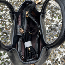 Load image into Gallery viewer, Envy Pebble-Effect Grab & Crossbody Bag (open)