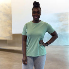 Load image into Gallery viewer, Essential Stretch Cotton T-Shirt (sage green)