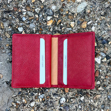 Load image into Gallery viewer, Red Leather Credit Card Holder By 'Oak' | 8 Card Slots (open)