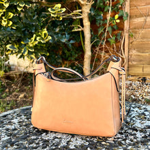 Load image into Gallery viewer, Beige Double Zip 'Arianna' Italian Leather Crossbody Bag