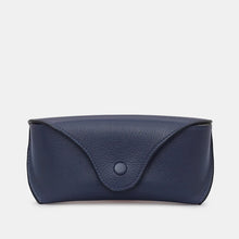 Load image into Gallery viewer, Navy Leather Glasses Case by Yoshi (front)