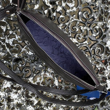 Load image into Gallery viewer, Brown 'Elise' Structured Classic Leather Crossbody Bag (open)