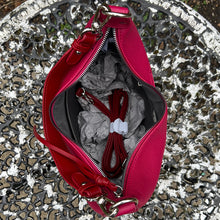 Load image into Gallery viewer, Dark Fuchsia Large 'Matilda' Scoop Shoulder Bag (open)