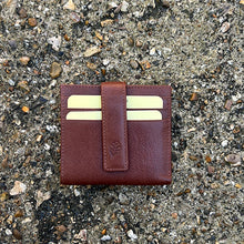 Load image into Gallery viewer, Tan Leather Credit Card Holder with Note Section (closed)