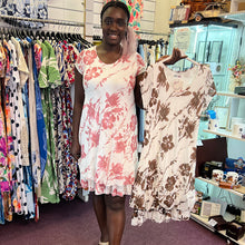 Load image into Gallery viewer, Floral Double Layer Cotton Blend Dress (blush pink & mocha)