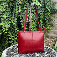 Load image into Gallery viewer, Gianni Conti Italian Leather Double Compartment Shoulder Bag (red)