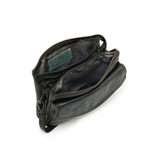 Load image into Gallery viewer, Gianni Conti Italian Leather Flap Front Shoulder & Crossbody Bag (green open)
