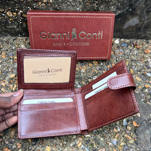 Load image into Gallery viewer, Gianni Conti Italian Leather RFID Bifold Wallet with Tab Closure (ID window)
