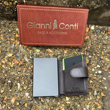 Load image into Gallery viewer, Gianni Conti Italian Leather RFID Compact Card Holder with Tab Closure (metal card holder)