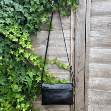 Load image into Gallery viewer, Gianni Conti Italian Leather Triple Compartment Crossbody Bag (hanging)