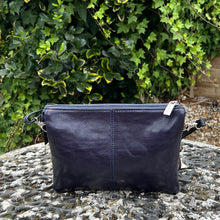 Load image into Gallery viewer, Gianni Conti Italian Leather Triple Compartment Crossbody Bag (navy)