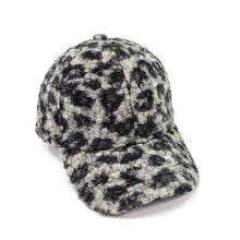 Load image into Gallery viewer, Grey Wild Comfort Bouclé Leopard Cap