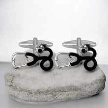 Load image into Gallery viewer, 'Heartbeat Hero' Stethoscope Cufflinks