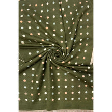 Load image into Gallery viewer, Army Green Mini Polka Dot Reversible Wool Scarf