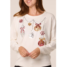 Load image into Gallery viewer, Christmas Sequin Bauble Soft Knit Jumper – Ivory