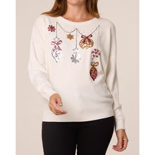 Load image into Gallery viewer, Christmas Sequin Bauble Soft Knit Jumper – Ivory