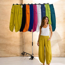 Load image into Gallery viewer, Italian Linen Balloon Leg Trousers with Pockets
